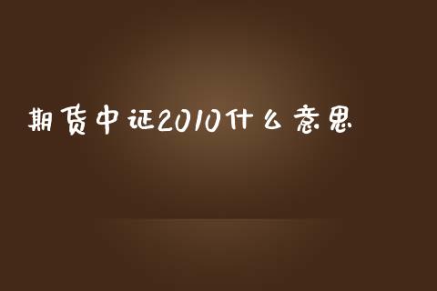 期货中证2010什么意思_https://m.apzhendong.com_全球经济_第1张