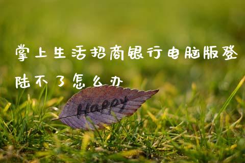 掌上生活招商银行电脑版登陆不了怎么办_https://m.apzhendong.com_财经资讯_第1张