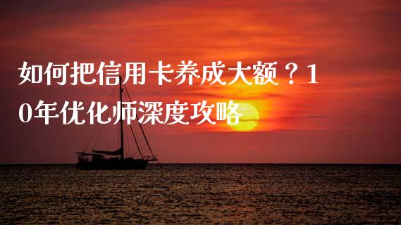 如何把信用卡养成大额？10年优化师深度攻略_https://m.apzhendong.com_全球经济_第1张
