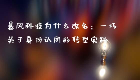暴风科技为什么改名：一场关于身份认同的转型实践_https://m.apzhendong.com_全球经济_第1张