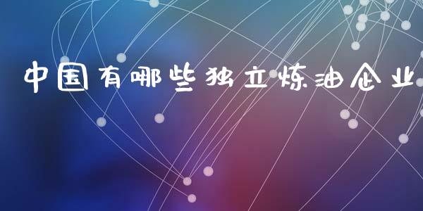 中国有哪些独立炼油企业_https://m.apzhendong.com_财经资讯_第1张