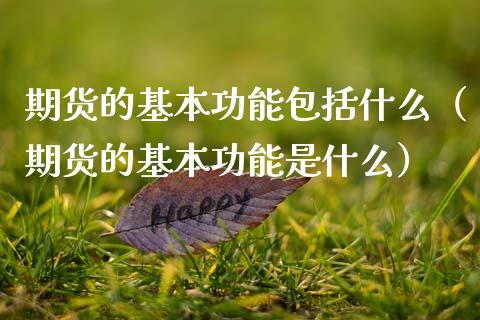期货的基本功能包括什么（期货的基本功能是什么）_https://m.apzhendong.com_期货行情_第1张