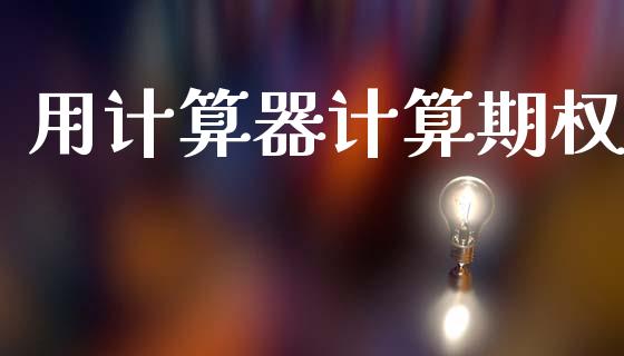 用计算器计算期权_https://m.apzhendong.com_全球经济_第1张