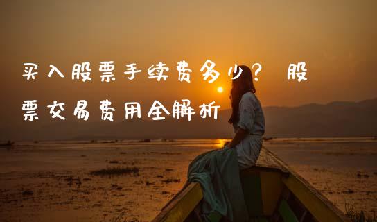 买入股票手续费多少？ 股票交易费用全解析_https://m.apzhendong.com_财经资讯_第1张