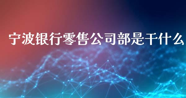 宁波银行零售公司部是干什么_https://m.apzhendong.com_财务分析_第1张