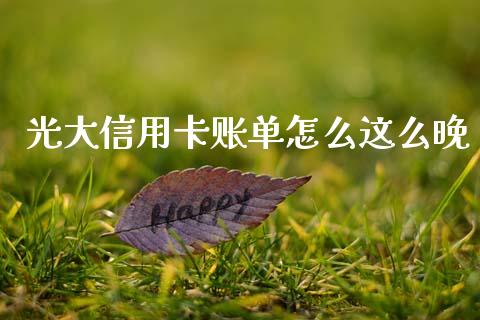 光大信用卡账单怎么这么晚_https://m.apzhendong.com_全球经济_第1张