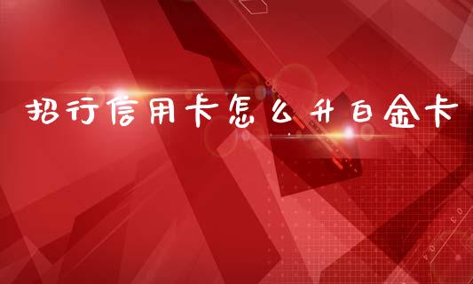 招行信用卡怎么升白金卡_https://m.apzhendong.com_全球经济_第1张