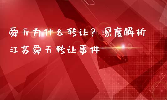 舜天为什么转让？深度解析江苏舜天转让事件_https://m.apzhendong.com_全球经济_第1张