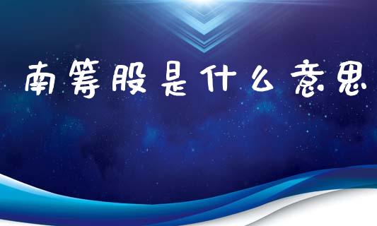 南筹股是什么意思_https://m.apzhendong.com_财务分析_第1张