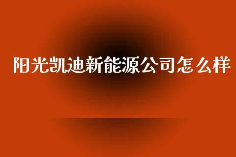 阳光凯迪新能源公司怎么样_https://m.apzhendong.com_期货行情_第1张