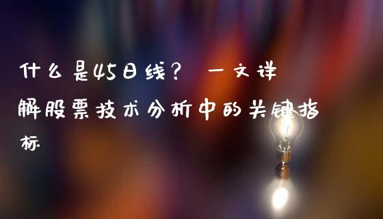 什么是45日线？ 一文详解股票技术分析中的关键指标_https://m.apzhendong.com_财经资讯_第1张