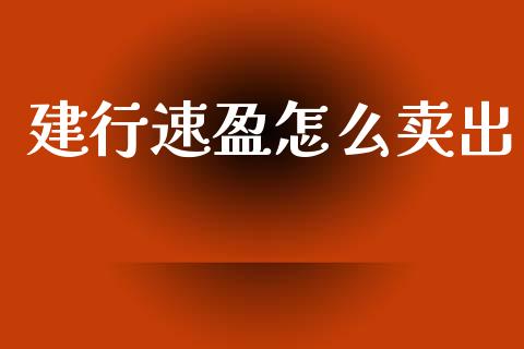 建行速盈怎么卖出_https://m.apzhendong.com_财务分析_第1张