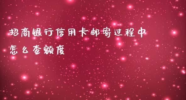 招商银行信用卡邮寄过程中怎么查额度_https://m.apzhendong.com_财务分析_第1张
