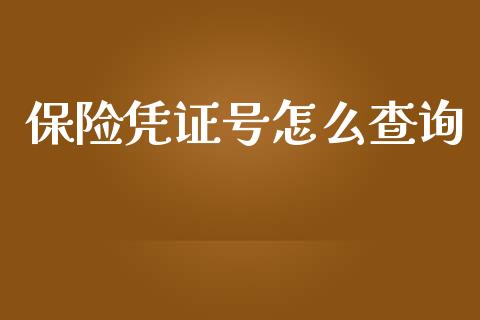 保险凭证号怎么查询_https://m.apzhendong.com_财务分析_第1张