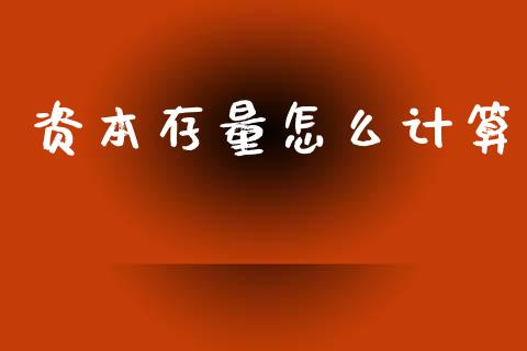 资本存量怎么计算_https://m.apzhendong.com_财经资讯_第1张
