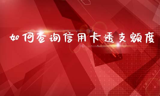 如何查询信用卡透支额度_https://m.apzhendong.com_财务分析_第1张