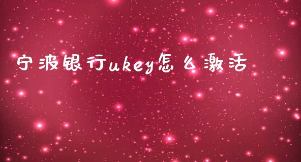 宁波银行ukey怎么激活_https://m.apzhendong.com_全球经济_第1张