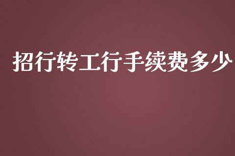 招行转工行手续费多少_https://m.apzhendong.com_财务分析_第1张