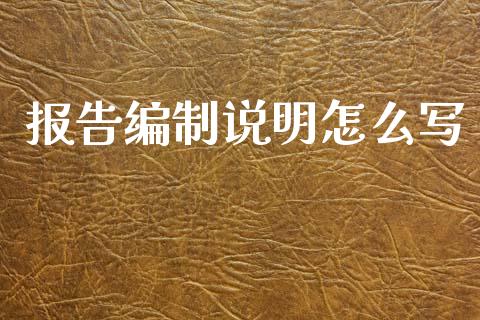 报告编制说明怎么写_https://m.apzhendong.com_财经资讯_第1张
