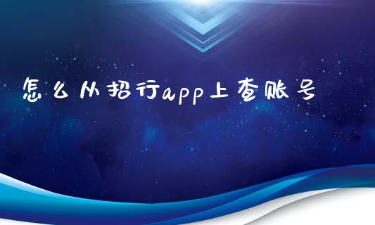 怎么从招行app上查账号_https://m.apzhendong.com_期货行情_第1张