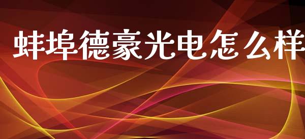 蚌埠德豪光电怎么样_https://m.apzhendong.com_财经资讯_第1张