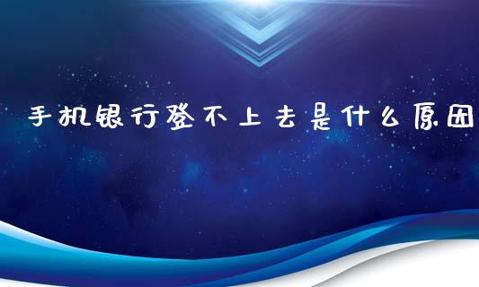 手机银行登不上去是什么原因_https://m.apzhendong.com_财务分析_第1张