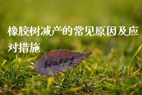橡胶树减产的常见原因及应对措施_https://m.apzhendong.com_财经资讯_第1张