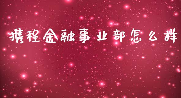 携程金融事业部怎么样_https://m.apzhendong.com_全球经济_第1张