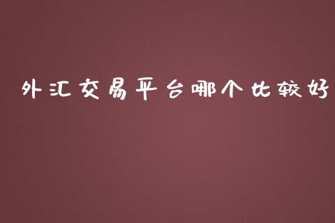 外汇交易平台哪个比较好_https://m.apzhendong.com_全球经济_第1张