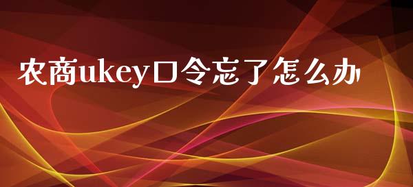 农商ukey口令忘了怎么办_https://m.apzhendong.com_财经资讯_第1张