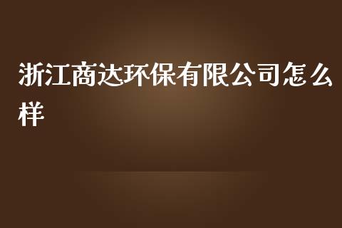 浙江商达环保有限公司怎么样_https://m.apzhendong.com_财务分析_第1张