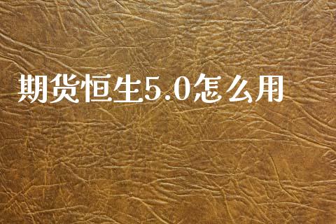 期货恒生5.0怎么用_https://m.apzhendong.com_财经资讯_第1张