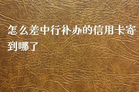 怎么差中行补办的信用卡寄到哪了_https://m.apzhendong.com_全球经济_第1张