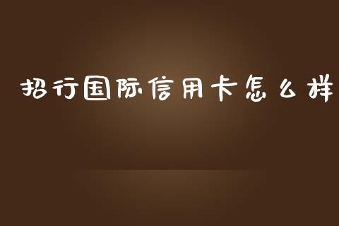 招行国际信用卡怎么样_https://m.apzhendong.com_财务分析_第1张