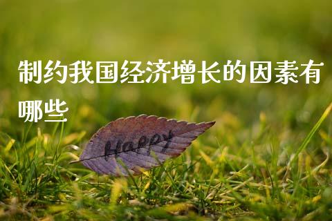 制约我国经济增长的因素有哪些_https://m.apzhendong.com_财务分析_第1张