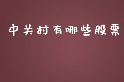 中关村有哪些股票_https://m.apzhendong.com_财务分析_第1张