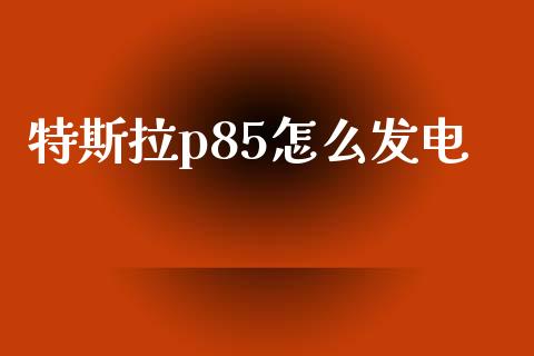 特斯拉p85怎么发电_https://m.apzhendong.com_全球经济_第1张