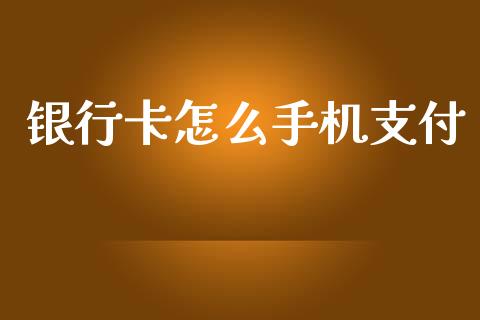 银行卡怎么手机支付_https://m.apzhendong.com_全球经济_第1张