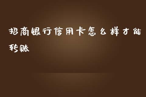 招商银行信用卡怎么样才能转账_https://m.apzhendong.com_全球经济_第1张
