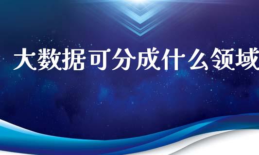 大数据可分成什么领域_https://m.apzhendong.com_财经资讯_第1张