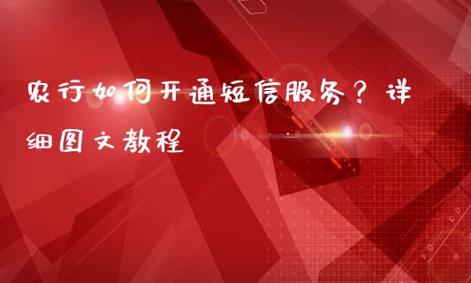 农行如何开通短信服务?详细图文教程_全球经济_第1张_财经资讯_财务分析_全球经济_期货行情 农行如何开通短信服务?详细图文教程_https://m.apzhendong.com_全球经济_第1张