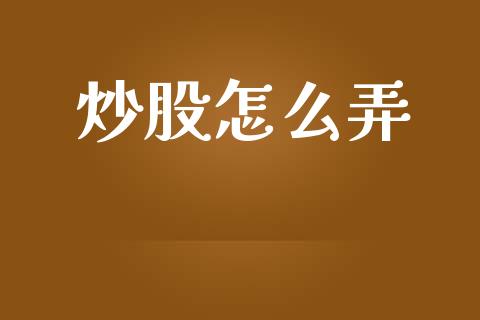 炒股怎么弄_https://m.apzhendong.com_财务分析_第1张