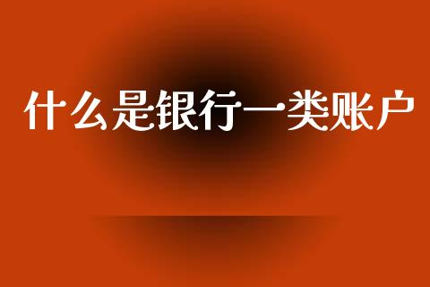 什么是银行一类账户_https://m.apzhendong.com_财经资讯_第1张