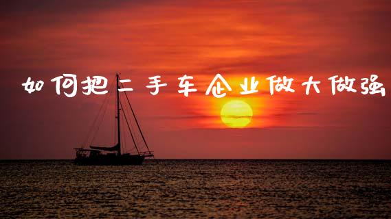 如何把二手车企业做大做强_https://m.apzhendong.com_全球经济_第1张