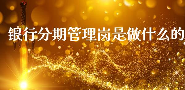 银行分期管理岗是做什么的_https://m.apzhendong.com_财务分析_第1张