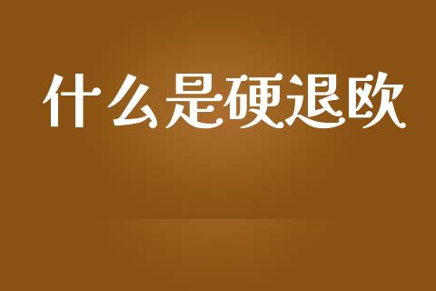 什么是硬退欧_https://m.apzhendong.com_财经资讯_第1张