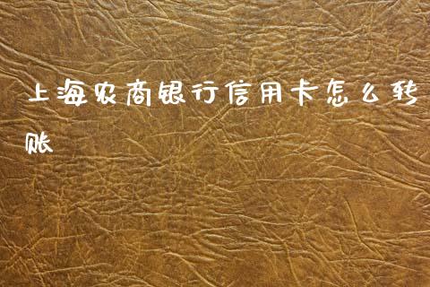 上海农商银行信用卡怎么转账_https://m.apzhendong.com_财务分析_第1张