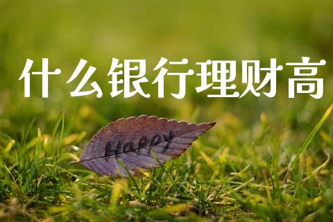 什么银行理财高_https://m.apzhendong.com_期货行情_第1张