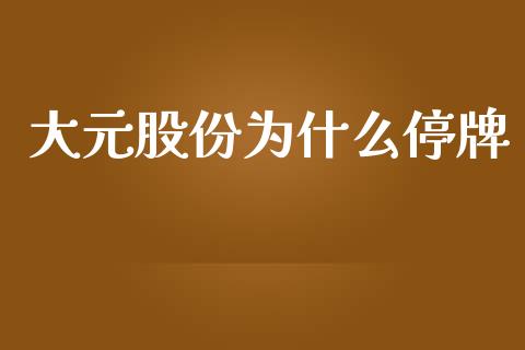 大元股份为什么停牌_https://m.apzhendong.com_财经资讯_第1张