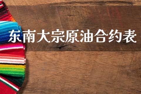 东南大宗原油合约表_https://m.apzhendong.com_期货行情_第1张